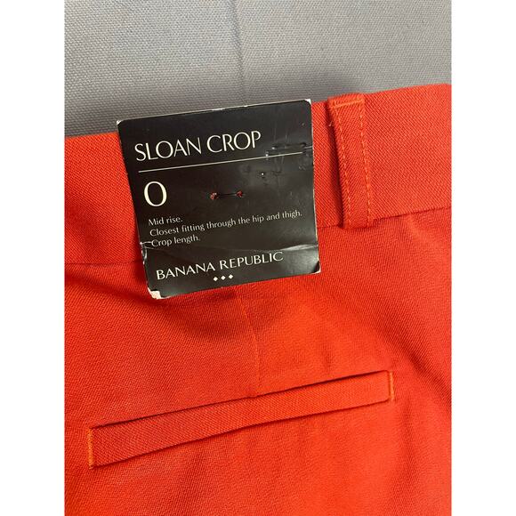 NWT Banana Republic Orange Sloan Skinny Low Rise Cropped Pants SZ 0 Work Office - Picture 5 of 8